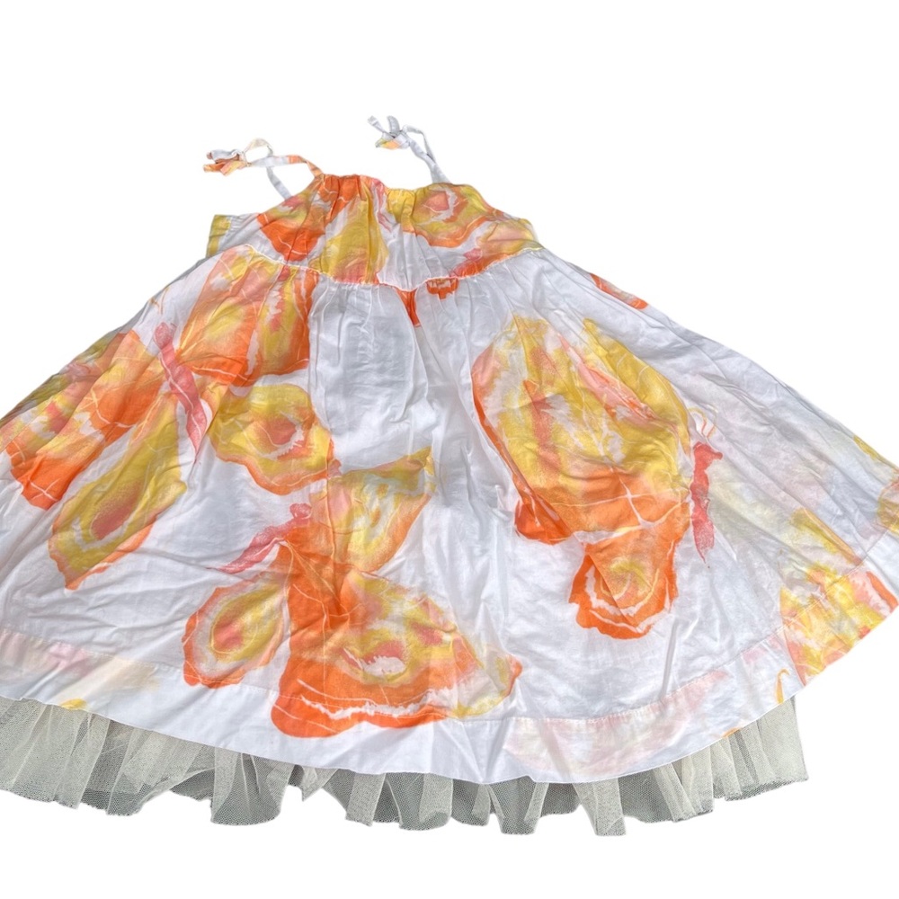 BABY GAP GIRLS ORANGE BUTTERFLY SUNDRESS SUMMER TANK DRESS 18 M 24M. - Picture 2 of 2